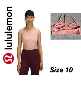 Lululemon Flow Y Bra Nulu Light Support A–C Cups Pink Puff Size 10